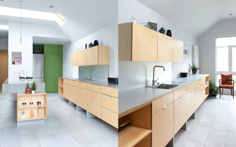 Two views of Carvill kitchen